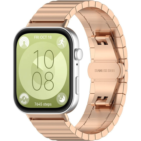 Oceľový náramok pre Huawei Watch Fit 4 / 4 Pro / 3, ružový