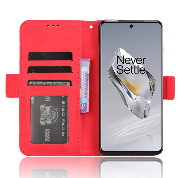 Klapkové puzdro pre OnePlus 12 5G, Card Slot, červené