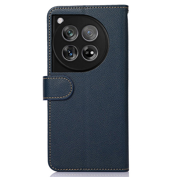 Flipové puzdro pre OnePlus 12 5G, KHAZNEH RFID, modrá / hnedá