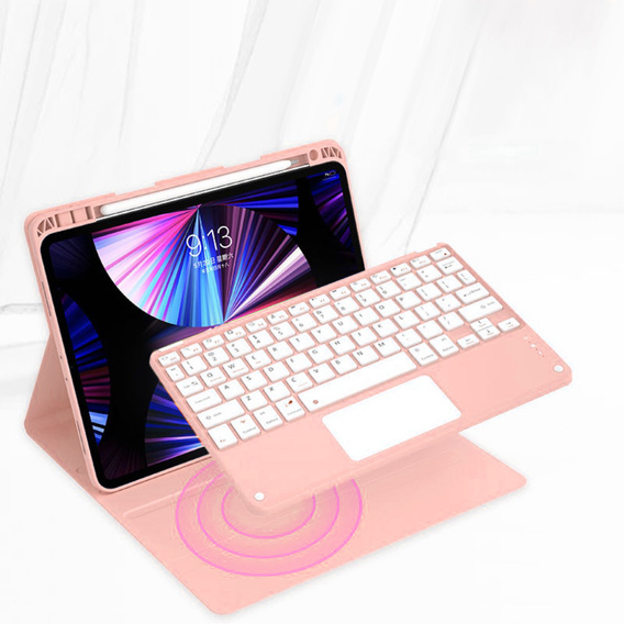 Puzdro + klávesnica iPad Air 10.9 4 2020 / 5 2022, Touchpad, ružové rose gold