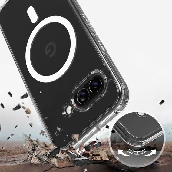 Fusion Hybrid puzdro pre MagSafe pre Google Pixel 10a, priehľadné