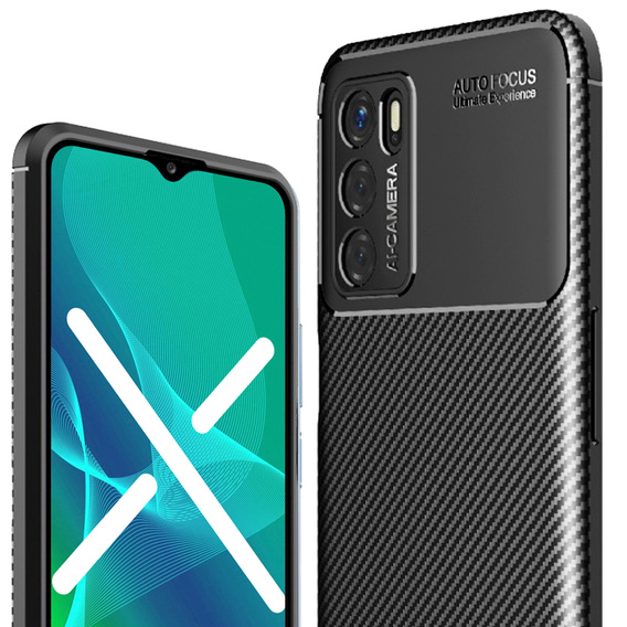 Obal na mobil pre Oppo A16, Carbon Gel, čierne