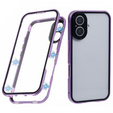 Puzdro pre iPhone 16, Magnetic Dual Glass, fialové