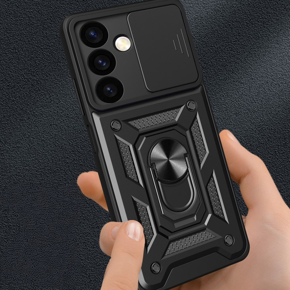 Obal na mobil pre Samsung Galaxy S24+ Plus, CamShield Slide, čierne