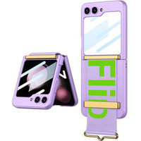 Puzdro pre Galaxy Z Flip 5, Strap Cover, fialové/oranžové