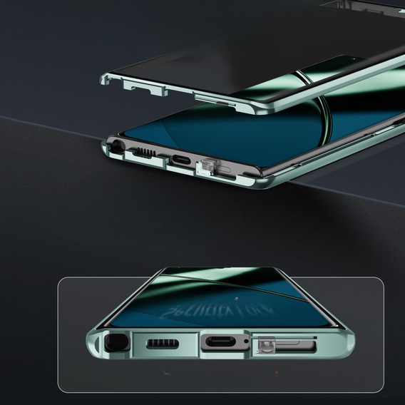 Puzdro pre OnePlus 11 5G, Magnetic Dual Glass, zelený