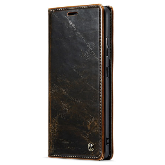 CASEME flipové puzdro pre Samsung Galaxy S21 Ultra 5G, Waxy Textured, káva