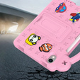 Detské puzdro pre iPad mini 8.3" 2021 (6 gen.) / iPad mini 8.3" 2024 (7 gen.), Cute Patterns, so stojanom, ružové