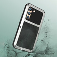 Love Mei Obal na mobil pre Samsung Galaxy S22, armored with glass, strieborné