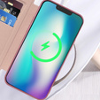 Klapkové puzdro pre iPhone 15, RFID Wallet MagSafe CamShield, ružové