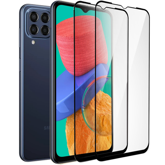 2x tvrdené sklo pre Samsung Galaxy M33/M12/A32/A12 5G, ERBORD 3D pre celý displej