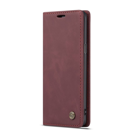 CASEME puzdro pre Samsung Galaxy S9, Leather Wallet Case, bordové