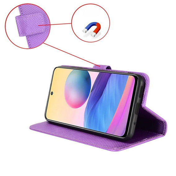 Klapkové puzdro pre Samsung Galaxy M55 5G, Wallet Smart Magnet, fialové