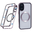 Magnetické puzdro Dual Glass MagSafe pre iPhone 16, ružové rose gold
