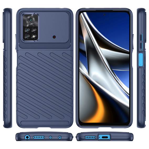 Obal na mobil pre Xiaomi Poco X4 Pro 5G, Thunder, modré