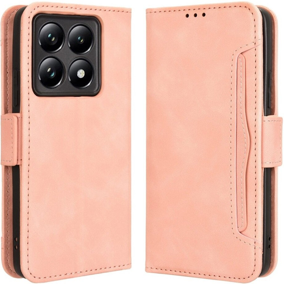 Klapkové puzdro pre Xiaomi 14T Pro, Card Slot, ružové