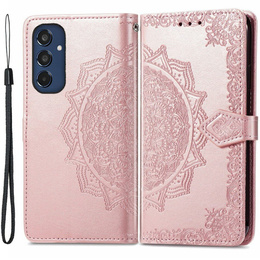 Klapkové puzdro pre Samsung Galaxy M35, Mandala, ružové rose gold