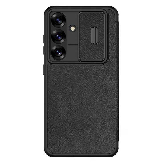 Flipové puzdro NILLKIN pre Samsung Galaxy A56, CamShield Qin Pro, kožené, čierne
