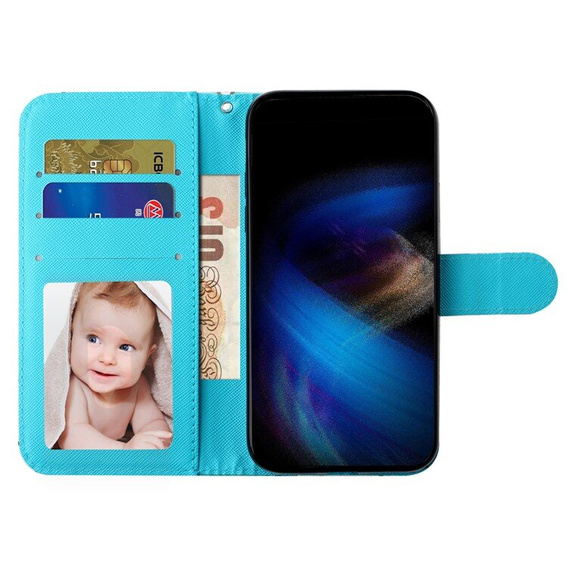 Klapkové puzdro pre Xiaomi Redmi 13C / Poco C65, Wallet, Butterflies modré