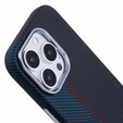 Puzdro pre iPhone 16 Pro, Carbon Fiber MagSafe, čierna / modrá