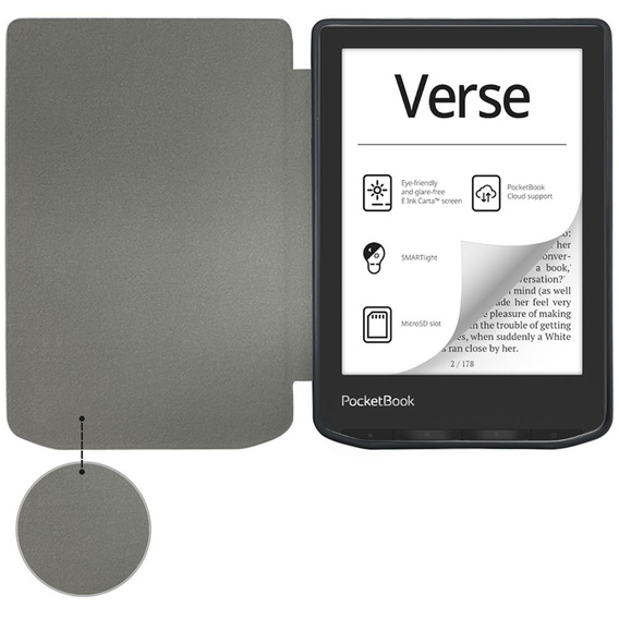 Puzdro pre Pocketbook Verse / Verse Pro, Smartcase, čierne
