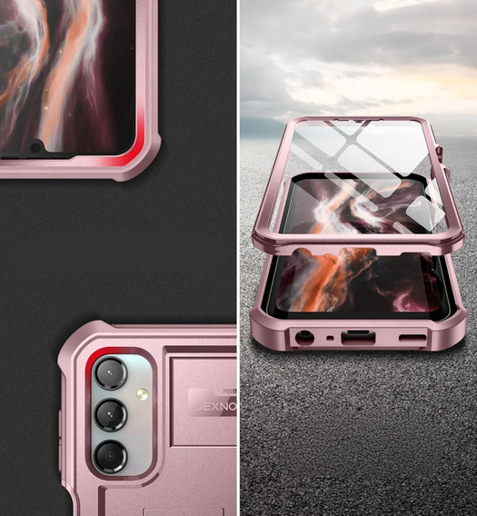 Obrnené puzdro pre Samsung Galaxy A25, Dexnor Full Body (Two Frames), ružové