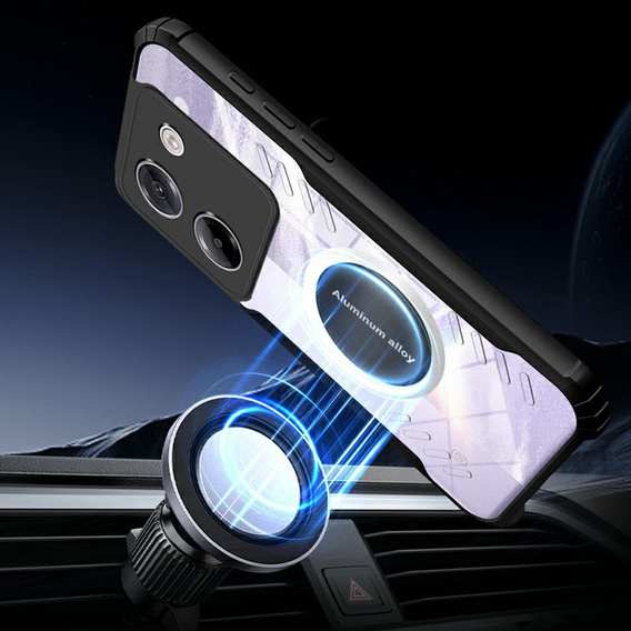 Puzdro pre Xiaomi Poco M7 Pro 5G, s magnetickým štítkom, transparentné / čierne