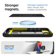 Puzdro Spigen pre iPhone 16E, Rugged Armor MagSafe, čierne + tvrdené sklo 9H