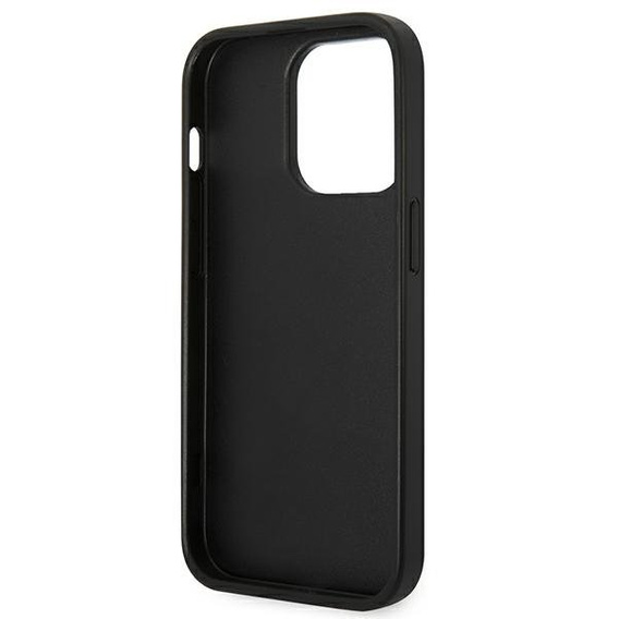 Karl Lagerfeld Obal na mobil pre iPhone 14 Pro Max, Saffiano Karl's Head Patch, strieborné