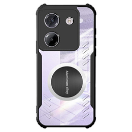 Puzdro pre Xiaomi Poco M7 Pro 5G, s magnetickým štítkom, transparentné / čierne