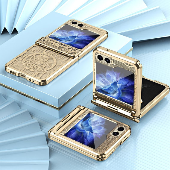 Puzdro pre Samsung Galaxy Z Flip7 FE / Z Flip6, Mechanical Legend, zlaté