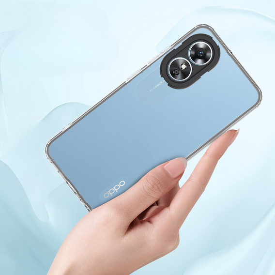Obal na mobil pre Oppo A17, Fusion Hybrid, transparentné / čierne
