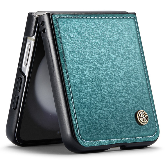 Puzdro pre Samsung Galaxy Z Flip7 FE / Z Flip6, CASEME Litchi Leather, zelený