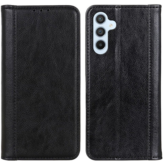 Obal na mobil pre Samsung Galaxy M34, Wallet Litchi Leather, čierne