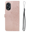 Klapkové puzdro pre Oppo A38 4G / Oppo A18 4G, Mandala, ružové rose gold