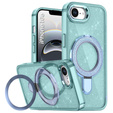 Puzdro iPhone 16e, Glittery Magnetic Kickstand, modré