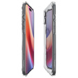 Puzdro MagSafe Spigen pre iPhone 16, Ultra Hybrid, transparentné / čierne + tvrdené sklo 9H