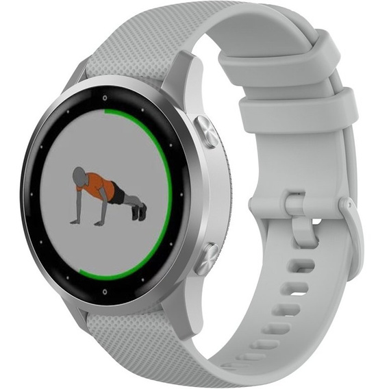 Pasek Silikonowy 18mm do Garmin Vivomove 3S / Vivoactive 4S, Grey
