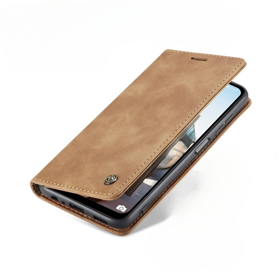 CASEME puzdro pre Samsung Galaxy M33 5G, Leather Wallet Case, hnedé