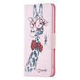 Klapkové puzdro pre Motorola Edge 40 Neo, Wallet, giraffe, ružové
