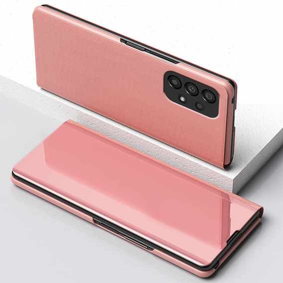Obal na mobil pre Samsung Galaxy A53 5G, Clear View, ružové rose gold
