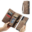 CASEME puzdro pre Samsung Galaxy A56 5G, Retro Leather Wallet, s remienkom, hnedé