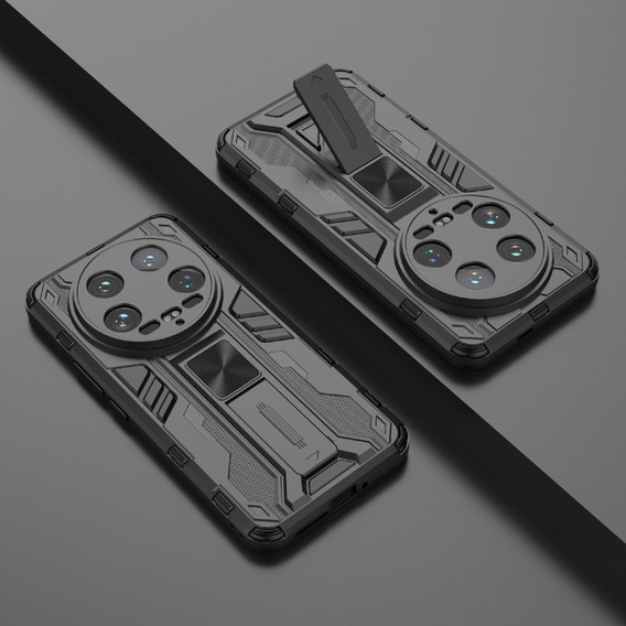 Puzdro pre Xiaomi 14 Ultra, Military kickstand, čierne