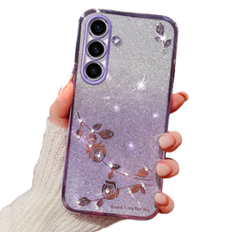 Puzdro pre Samsung Galaxy A05s 4G, Glitter Flower, fialové
