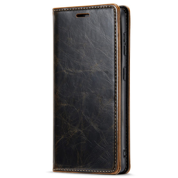 Klapkové puzdro pre Samsung Galaxy S23, ERBORD Waxy Wallet, hnedé