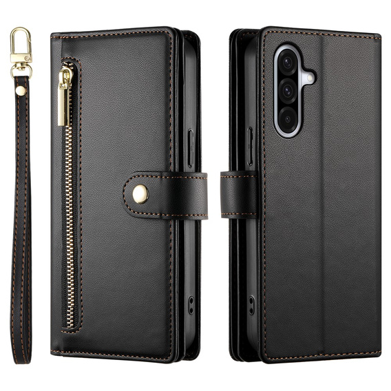Flipové puzdro Wallet Zipper Pocket pre Samsung Galaxy A17 5G, Wallet Zipper Pocket, čierne