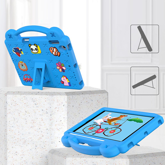 Detské puzdro pre iPad 9.7" 2018/2017 (6/5 gen.) / Pro 9.7" 2016, Cute Patterns, so stojanom, modré
