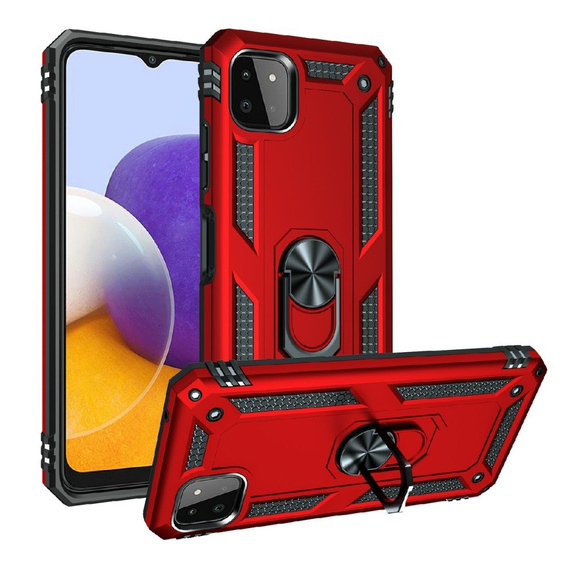 Pancierované obal na mobil pre Samsung Galaxy A22 5G, Nox Case Ring, červené