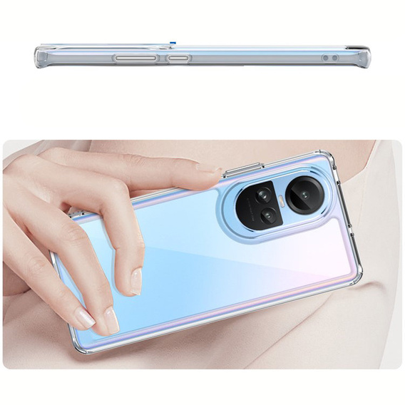 Obal na mobil pre Oppo Reno 10 / 10 Pro, Fusion Hybrid, priehľadné