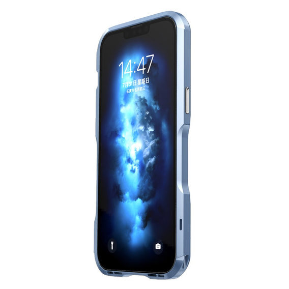 Puzdro LUPHIE pre iPhone 14, Armor Bumper, modré
